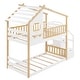 preview thumbnail 7 of 12, Luxury Twin-Over-Twin Bunk Bed, Playhouse Inspired, Storage and Guard Rail, Maximized storage space, Natural Bed +White Stair