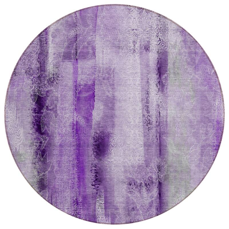 Machine Washable Indoor/ Outdoor Modern Imprints Chantille Rug