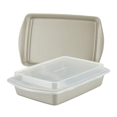 Rachael Ray Nonstick Bakeware Pan Set with Lid, 3-Piece