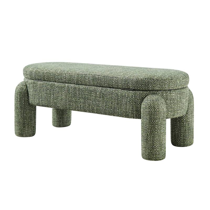 NPD Furniture Bowden Chenille Upholstered Bench