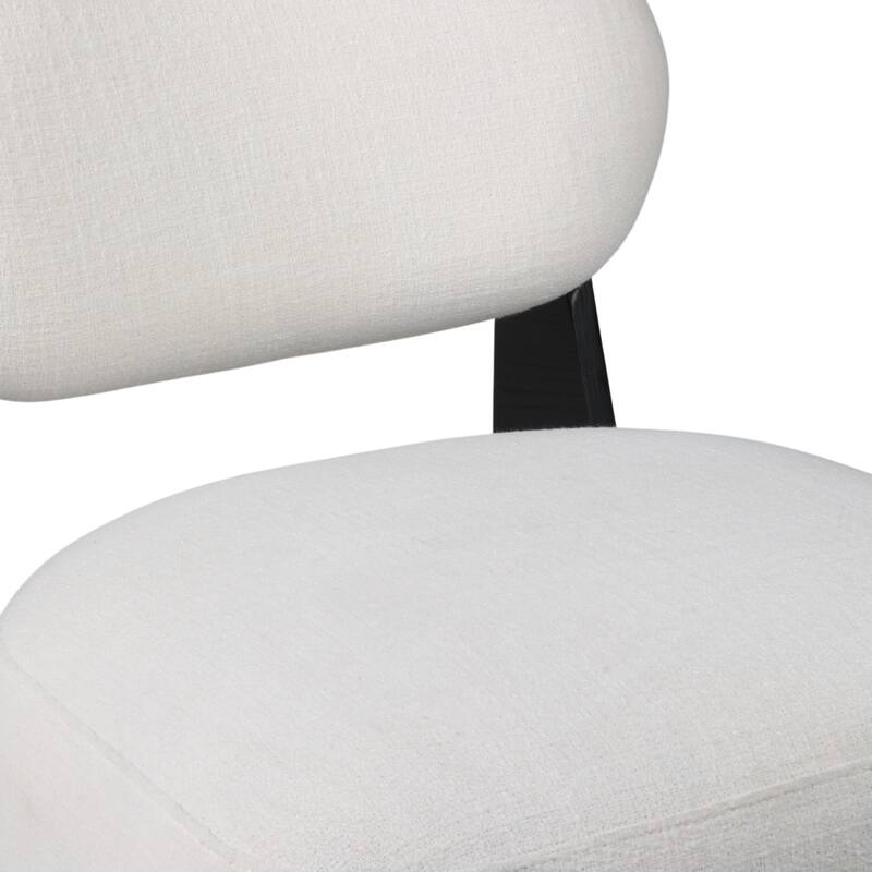Wood and Non-Woven Fabric Curved Backrest Accent Chair - 29" White - 26.5" x 30.5" x 29"
