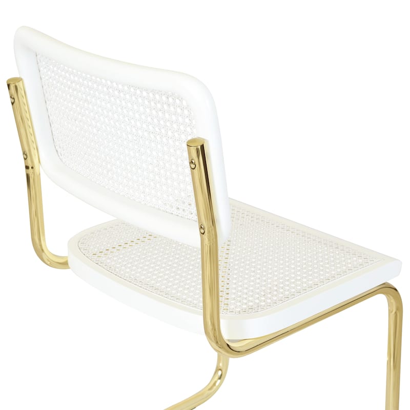 Breuer Chair Company Marcel Breuer Cesca Cane Cantilever Side Chair w/ Brass Steel Frame (Various Wood & Cane Colors)