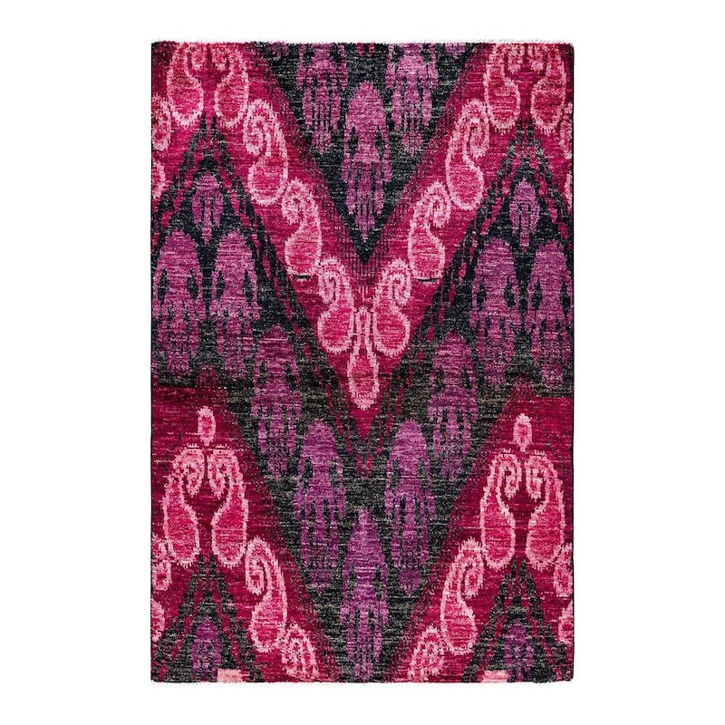 Contemporary Overdyed Wool Hand Knotted Area Rug - 4' 0" x 6' 0"