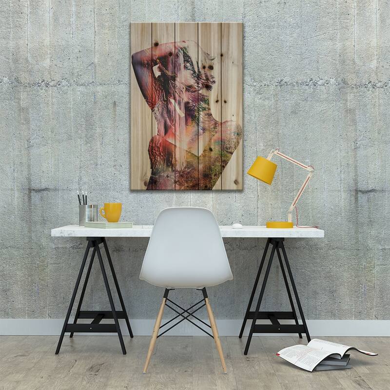 Wilderness Heart I Print On Wood by Andreas Lie - Multi-Color