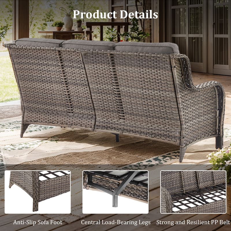 Pocassy Outdoor Sofa Patio Swivel Chairs Sets