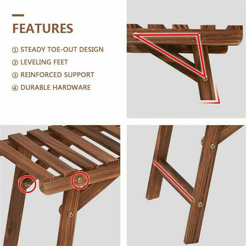 DIY Wood Plant Ladder Bench 3 Tiered Plant Stand Step Planter Indoor Outdoor