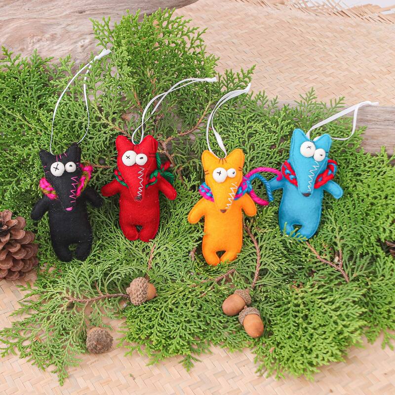 Novica Handmade Colors & es Felt Ornaments (Set Of 4)