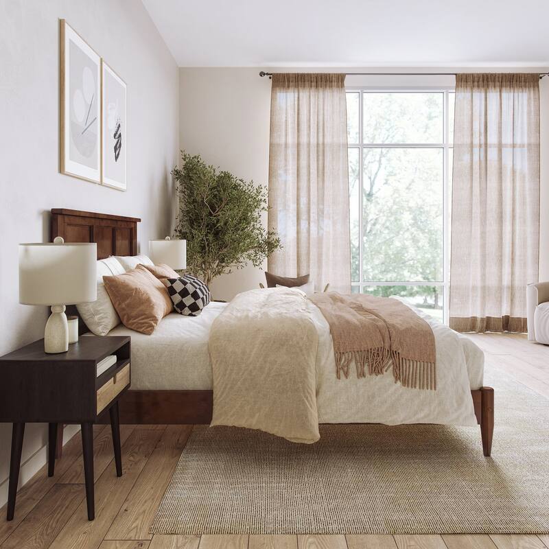 Charlotte Solid Wood Low Profile Platform Bed