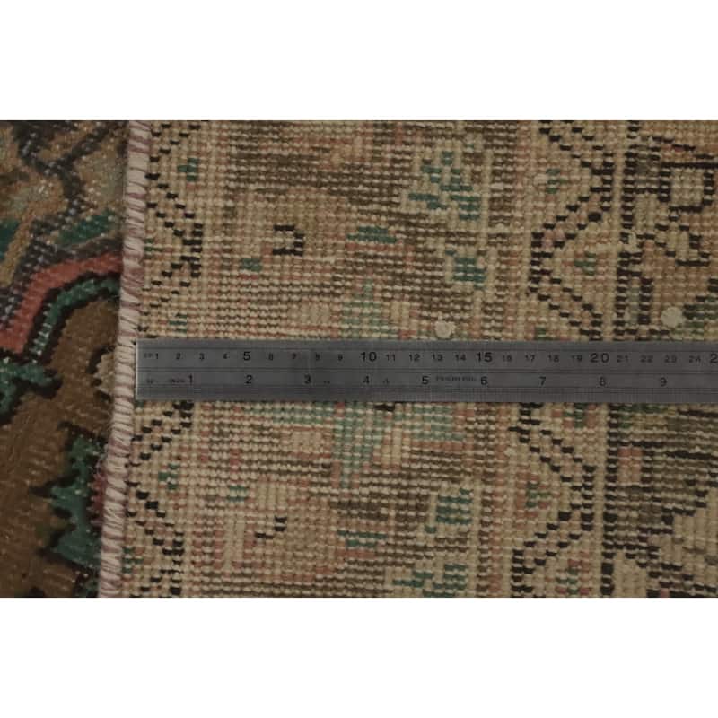 Hand Knotted Oriental 100% Wool Carpet Traditional Floral Brown Tabriz Area Rug - 6' 3'' X 4' 6''