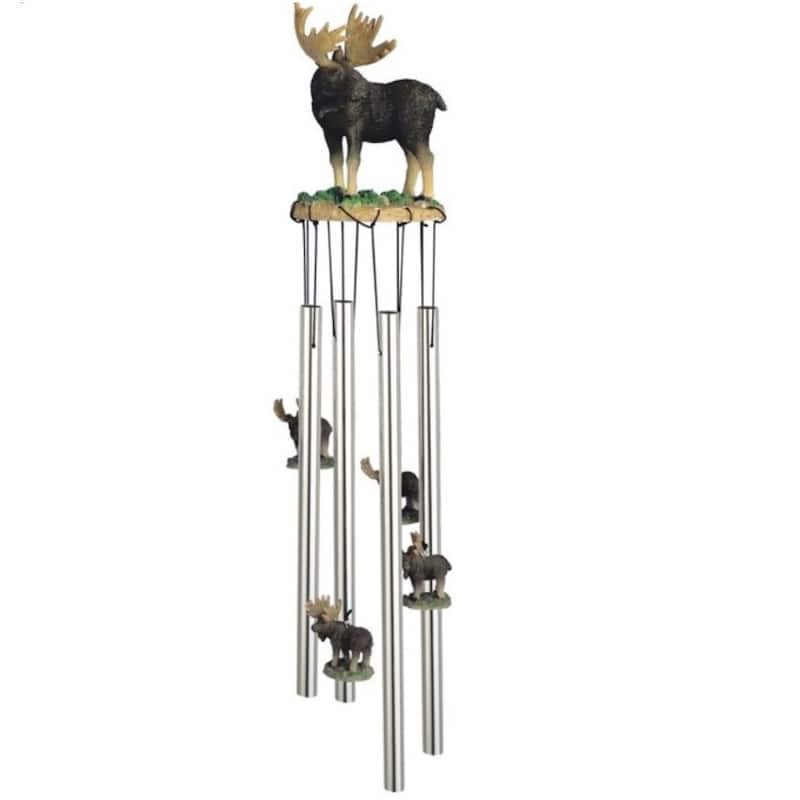 Q-Max 23" Long Round Top Moose Wind Chime