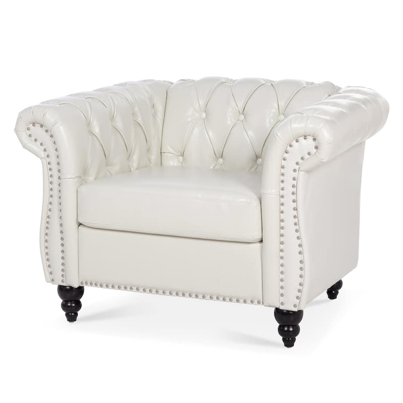 Modern PU Leather Arm Chairs Living Room Accent Chairs