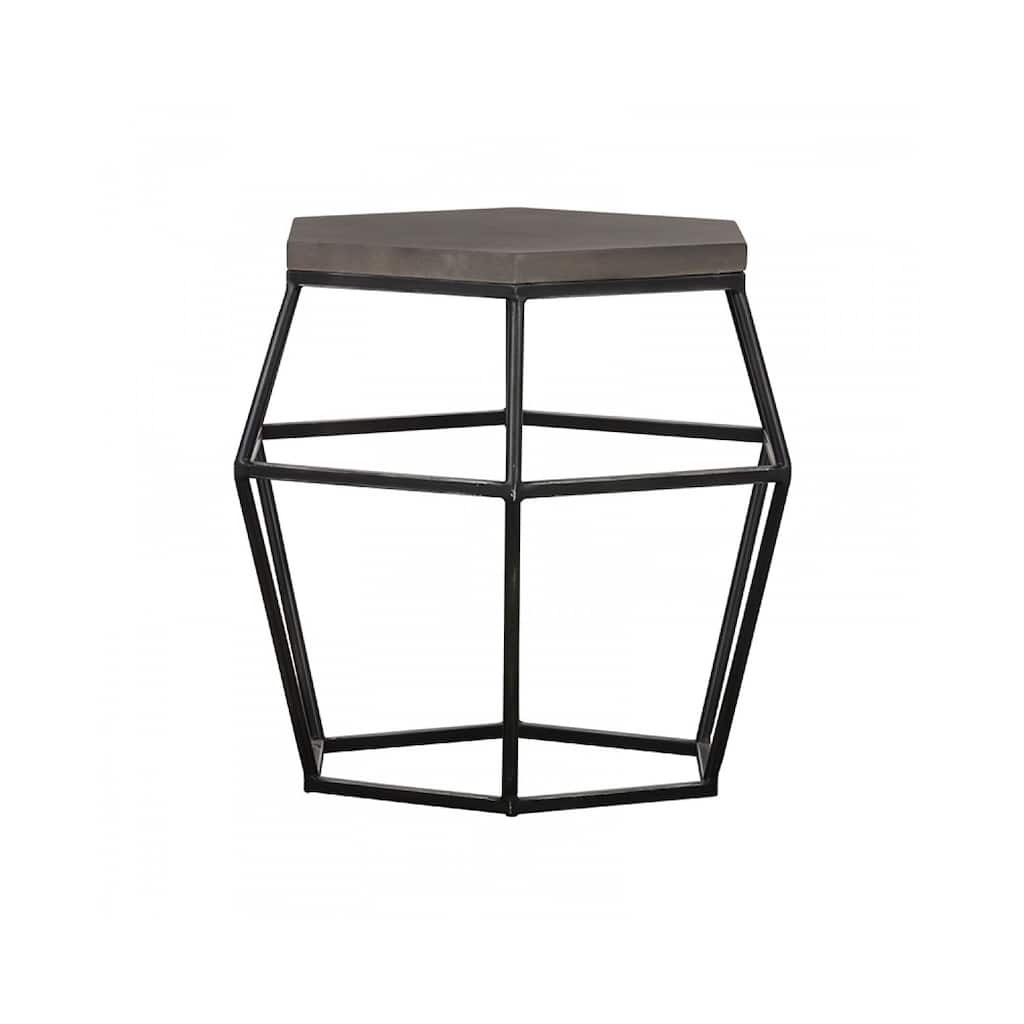 22 in. Gray and Black Rectangle Metal End Table, Sturdy Build End Side Table for Living Rooms