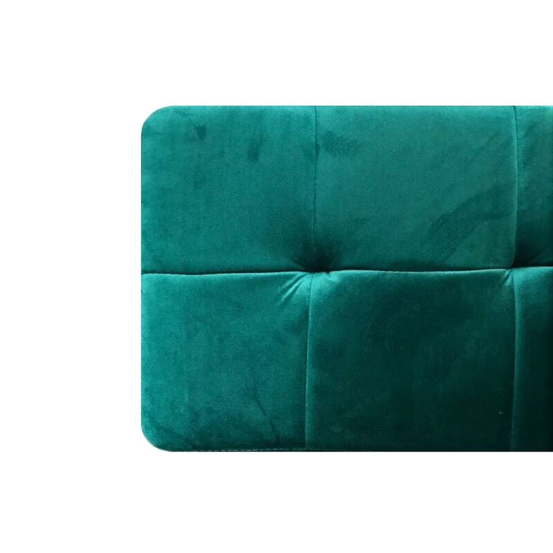 Green Emerald Entrance Velvet Bench with Chrome Legs