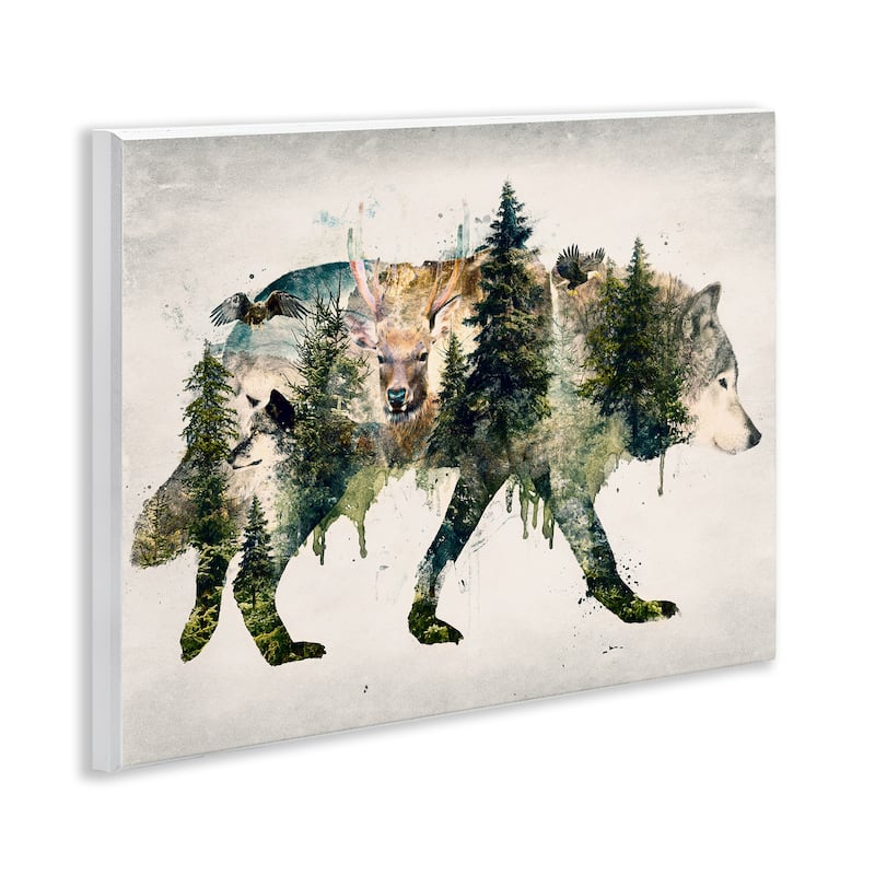 Stupell Woodland Wildlife Wolf Contour Wall Plaque Art Design By Barrett Biggers