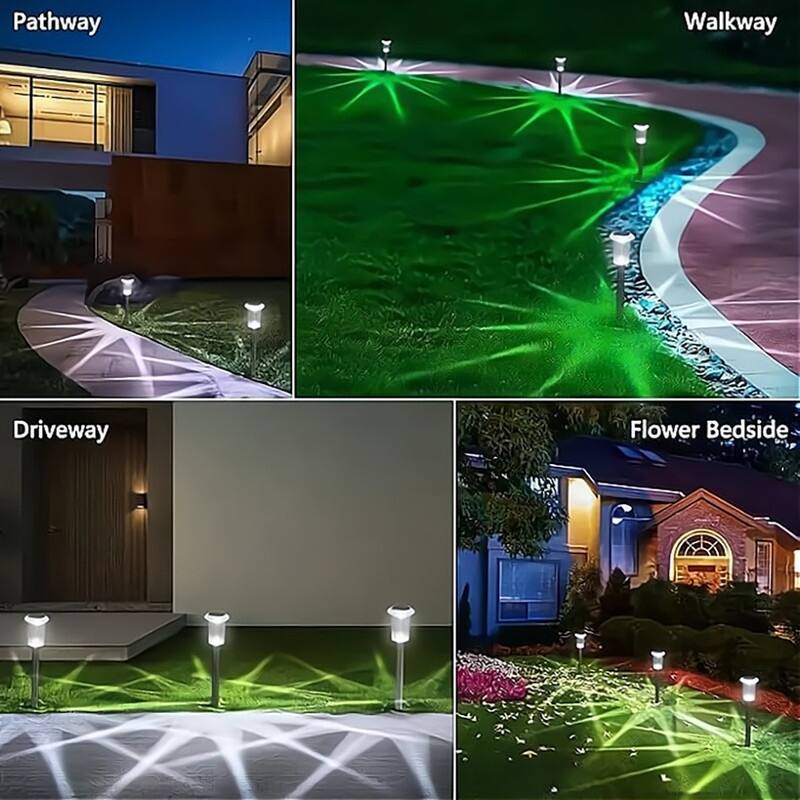 12 Pack Solar Pathway Lights Outdoor Waterproof LED for Yard, Garden, Driveway, Walkway, Patio, Lawn, Path - White