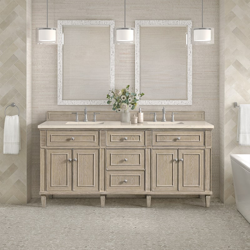 James Martin Vanities 424-V72-3EMR Lorelai 72" Double Basin Wood