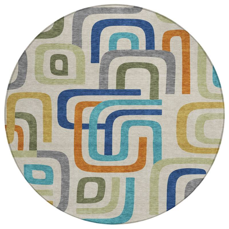 Machine Washable Indoor/ Outdoor Modern Penner Chantille Rug