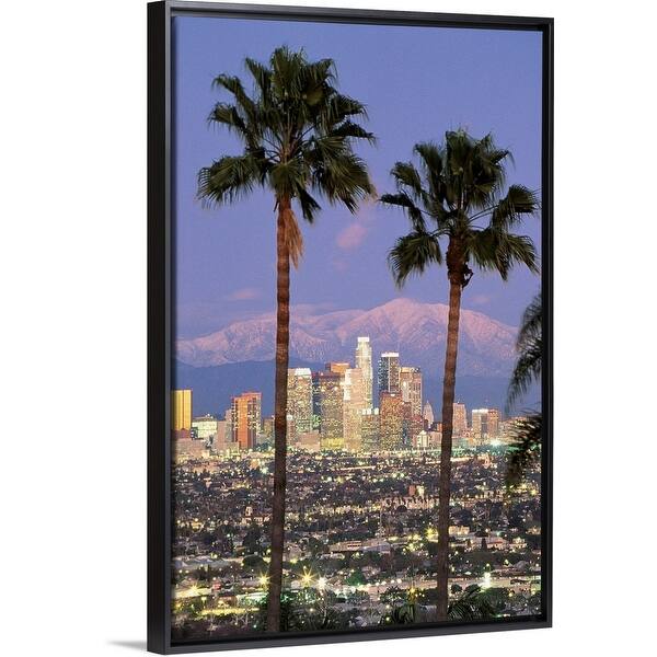 Shop Los Angeles Ca Black Float Frame Canvas Art Overstock