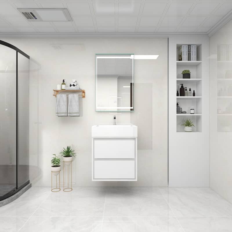 Victoria 24" Wall Mounted Modern Vanity with Acrylic Sink