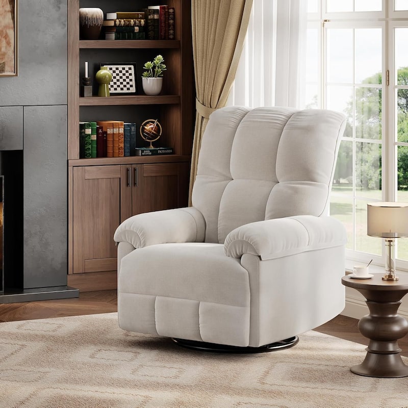 Upholstered Reclining 360°Swivel Rocker Sofa Chair for Living Room, Bedroom