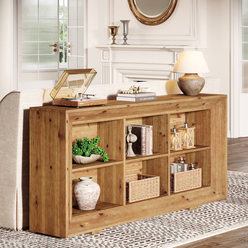 Solid Wood Entryway Table, Console Table with Storage, Sofa Table for Living Room, Hallway, Entrance