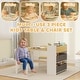 preview thumbnail 11 of 15, Qaba Kids Desk and Chair Set with Paper Roll, Kids Art Table and Chairs Set with Storage Shelves, Activity Craft Table