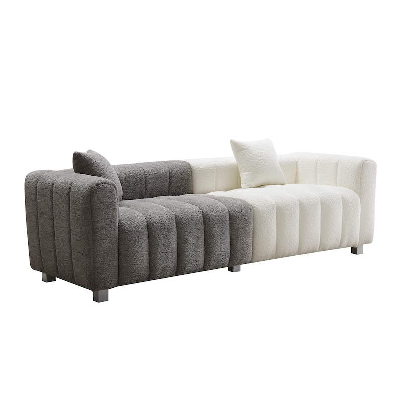 GDFStudio - Premium Velvet Modular 3-Seater 87.4" Bubble Sofa Couch