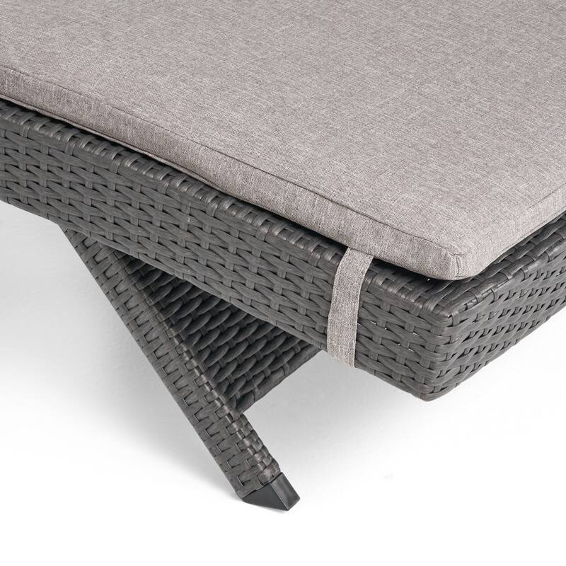 Salem Outdoor Wicker Adjustable Chaise Lounge with Cushion by Christopher Knight Home
