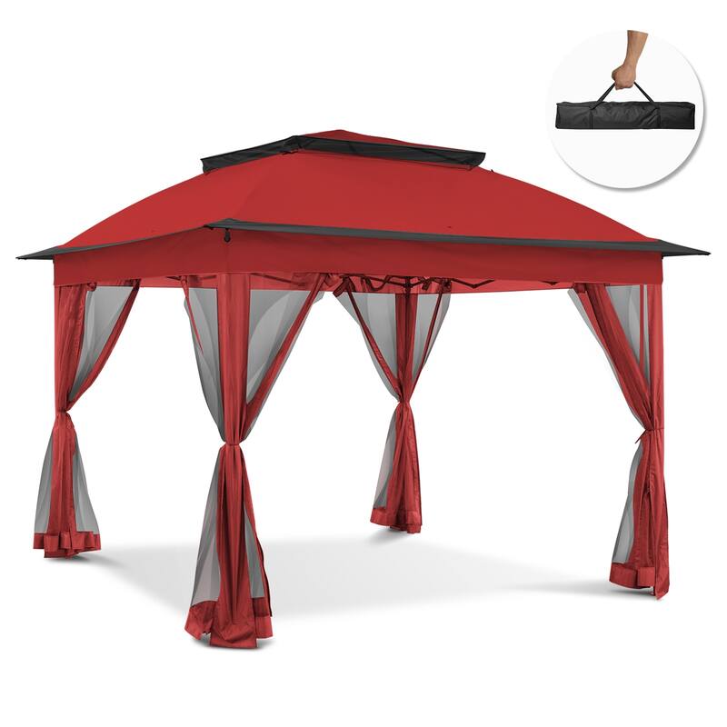 Cozywor 11 ft. x 11 ft. Steel Pop-Up Gazebo with Mosquito Netting