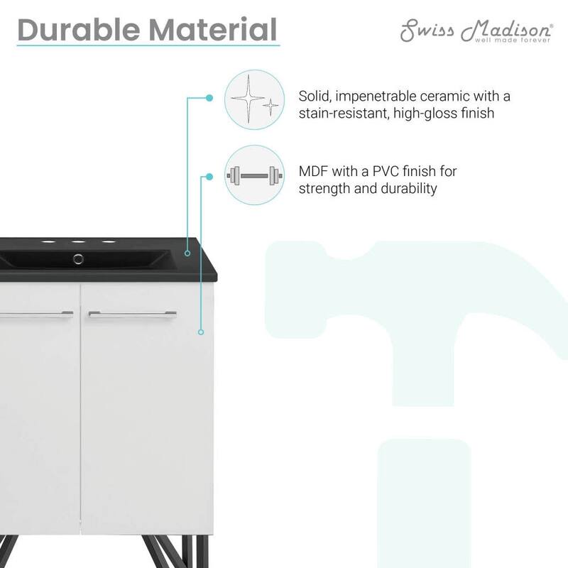 Swiss Madison SM-BV212-3MB Annecy 24" Free Standing Single Basin