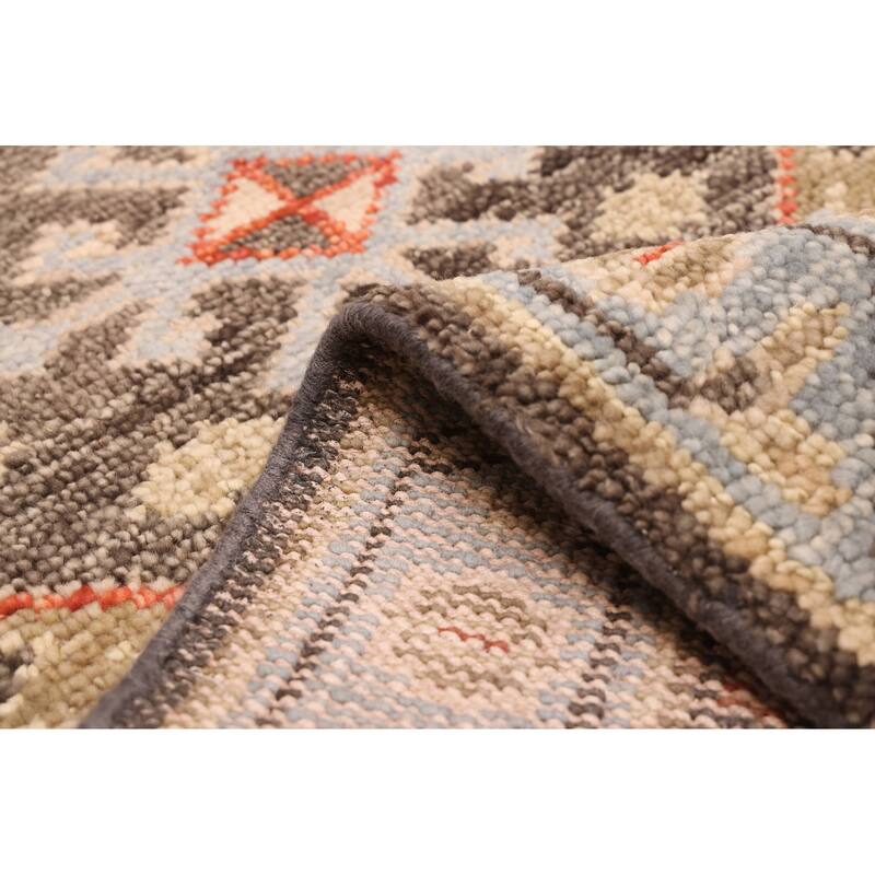 ECARPETGALLERY Hand-knotted Jules Serapi Dark Grey Wool Rug - 2'8 x 9'9