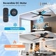 preview thumbnail 13 of 34, Kviflon 46 or 52 Inch Flush Mount Ceiling Fan with Light and Remote,5 Dual Side Blades for Living Room Bedroom Kitchen