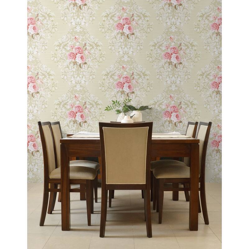 Seabrook Designs Vesper Floral Cameo Unpasted Wallpaper