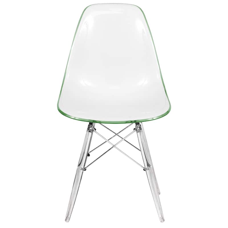 Crescro Dining Chair in Acrylic with Eifel Legs Design Banquet Side Chair (Set of 2) for Indoor and Outdoor - 32" Height