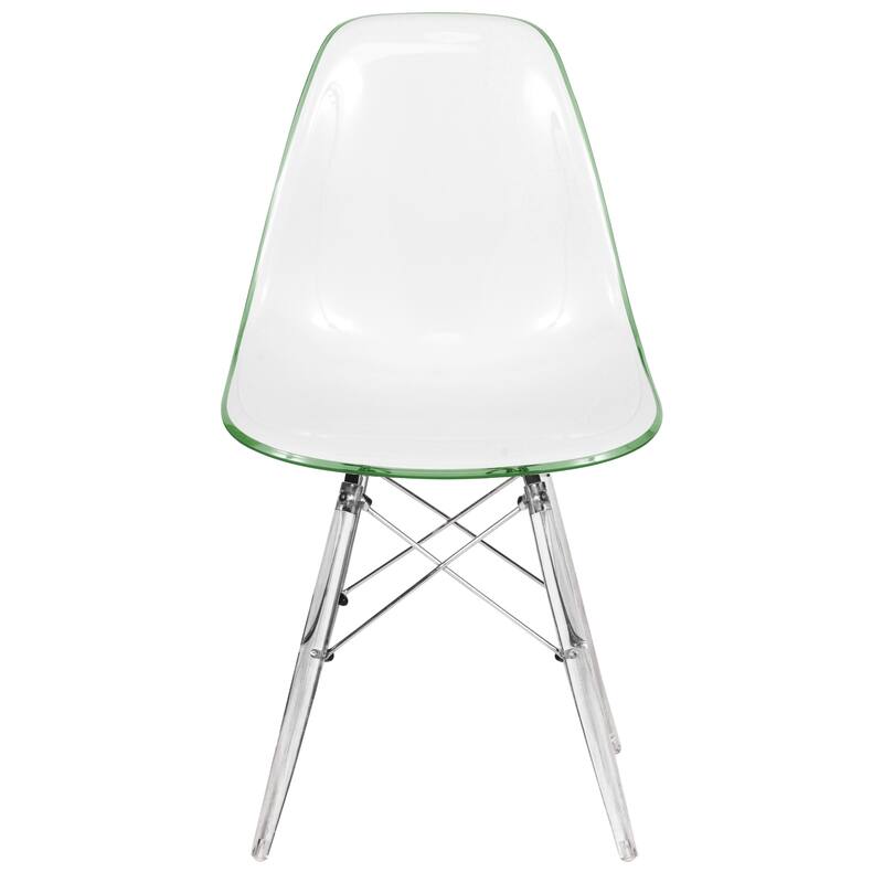 Dover Acrylic Accent Banquet Side Chair Dining Chair with Eiffel Legs for Indoor Outdoor Home Office Living Room & Kitchen