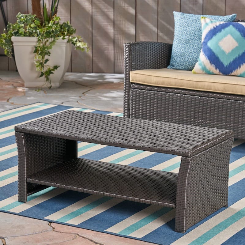 St. Lucia Outdoor Wicker Coffee Table by Christopher Knight Home