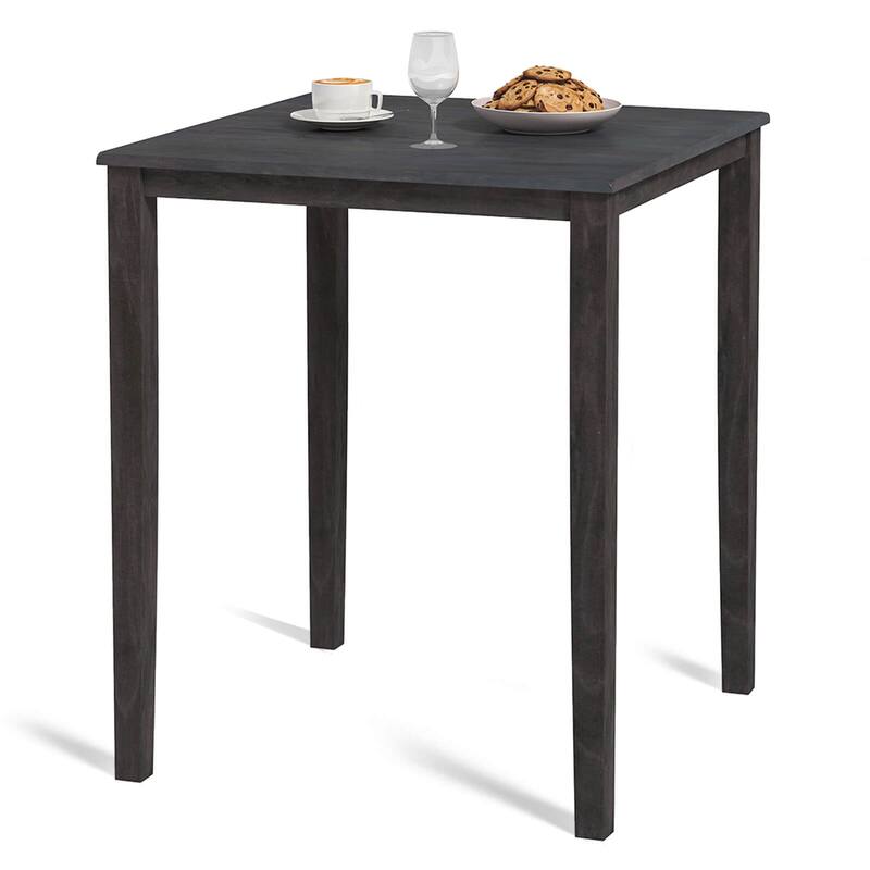 Wooden Kitchen Table Square Dining Table for Small Space - Grey - Grey