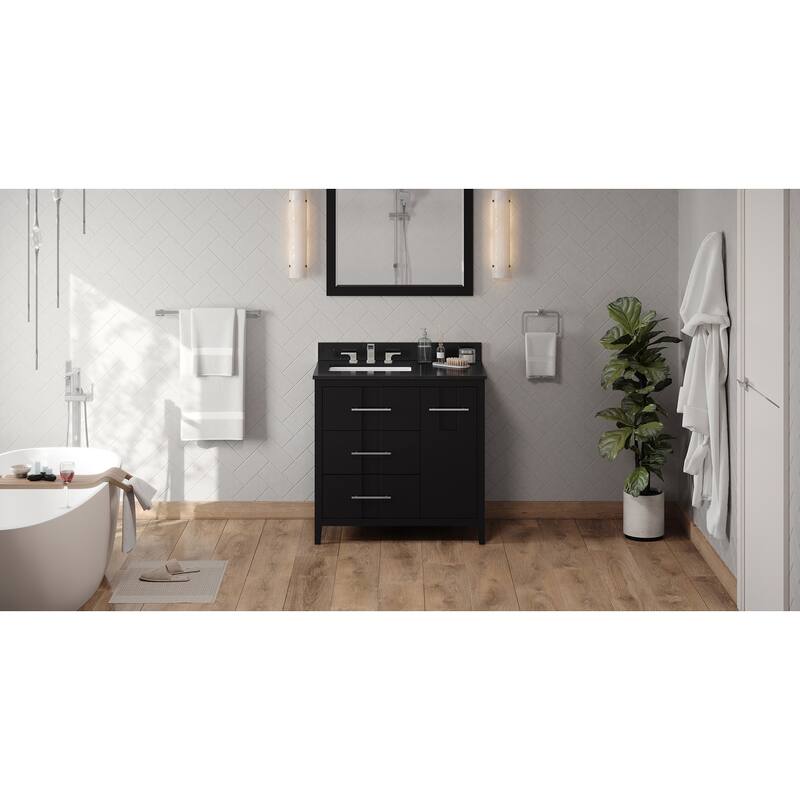 Jeffrey Alexander VKITKAT36R-GRANITE Katara 36" Free Standing Vanity