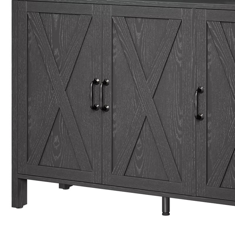 Moasis Farmhouse Bar Cabinet Wine Rack with RGB Light and Power Outlet