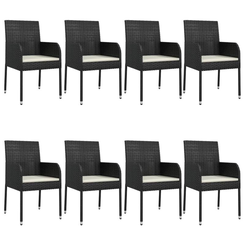 vidaXL 3/5/9/11 Piece Patio Dining Set with Cushions Poly Rattan