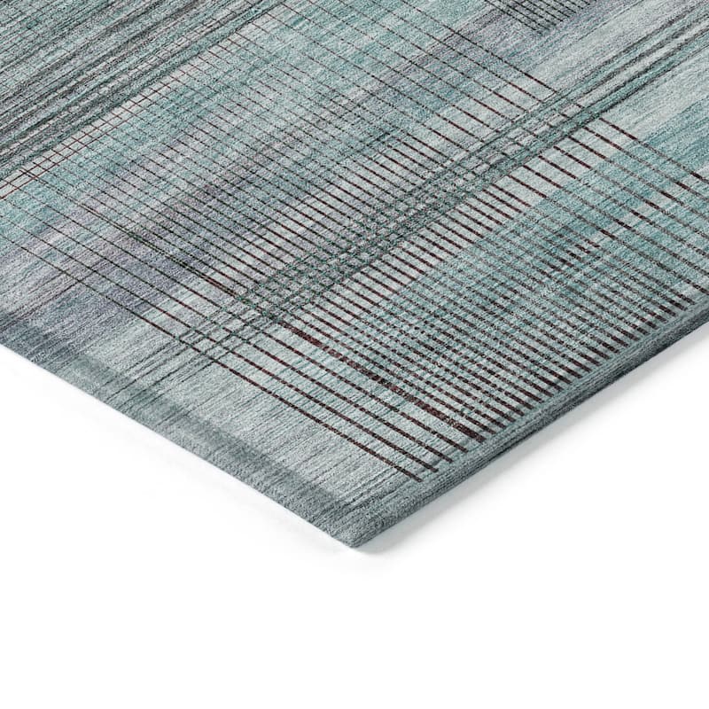 Machine Washable Indoor/ Outdoor Chantille Contemporary Imprints Rug