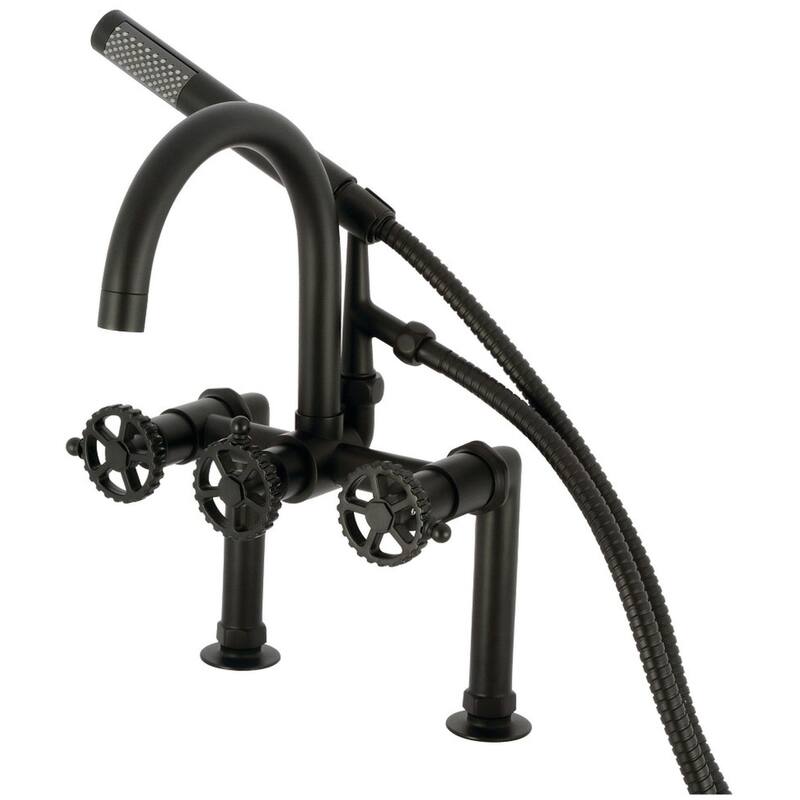 Kingston Brass AE810.CG Fuller Deck Mounted Tub Filler with Built-In - Matte Black