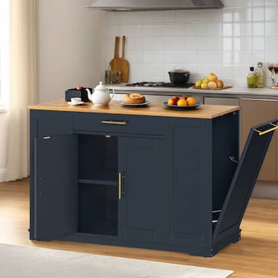 53-inch Rolling Kitchen Island Portable Mobile Kitchen Cart