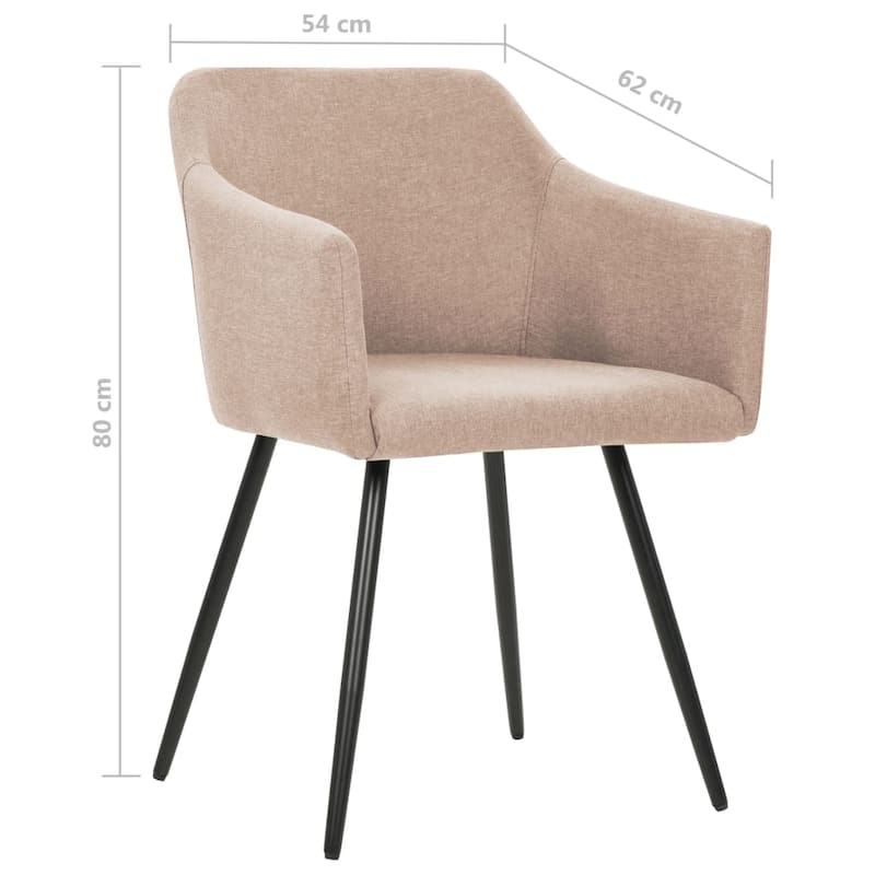 vidaXL Dining Chairs 4 pcs Taupe Fabric - 21.3" x 24.4" x 31.5"