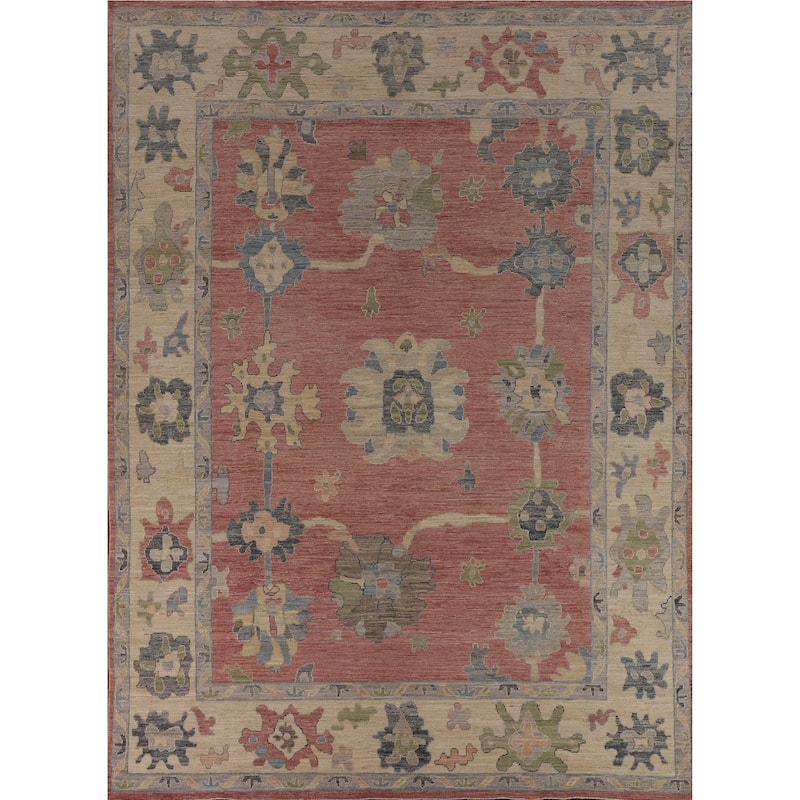 Vegetable Dye Oushak Turkish Area Rug Hand-Knotted Bedroom Wool Carpet - 8'3"x 10'0"