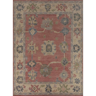 Vegetable Dye Oushak Turkish Area Rug Hand-Knotted Bedroom Wool Carpet - 8'3"x 10'0"
