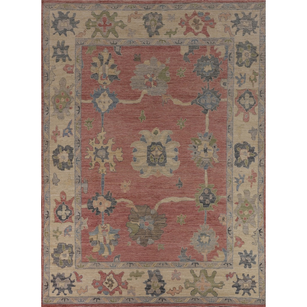 Vegetable Dye Oushak Turkish Area Rug Hand-Knotted Bedroom Wool Carpet - 8'3"x 10'0"