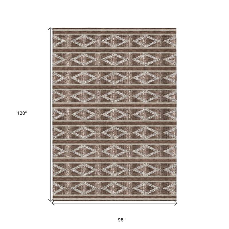 HomeRoots Geometric Transitional Rectangle Outdoor Rug