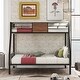 preview thumbnail 19 of 25, Metal Bunk Bed, Modern Steel Frame Bunkbed with Safety Guard Rail & Built-in Ladder, for Bedroom, Dorm, Kids, Teens, Adults Walnut/Black - Full