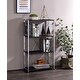 preview thumbnail 1 of 4, 4-Tier Tennos Bookshelf, Black & Chrome Finish Black